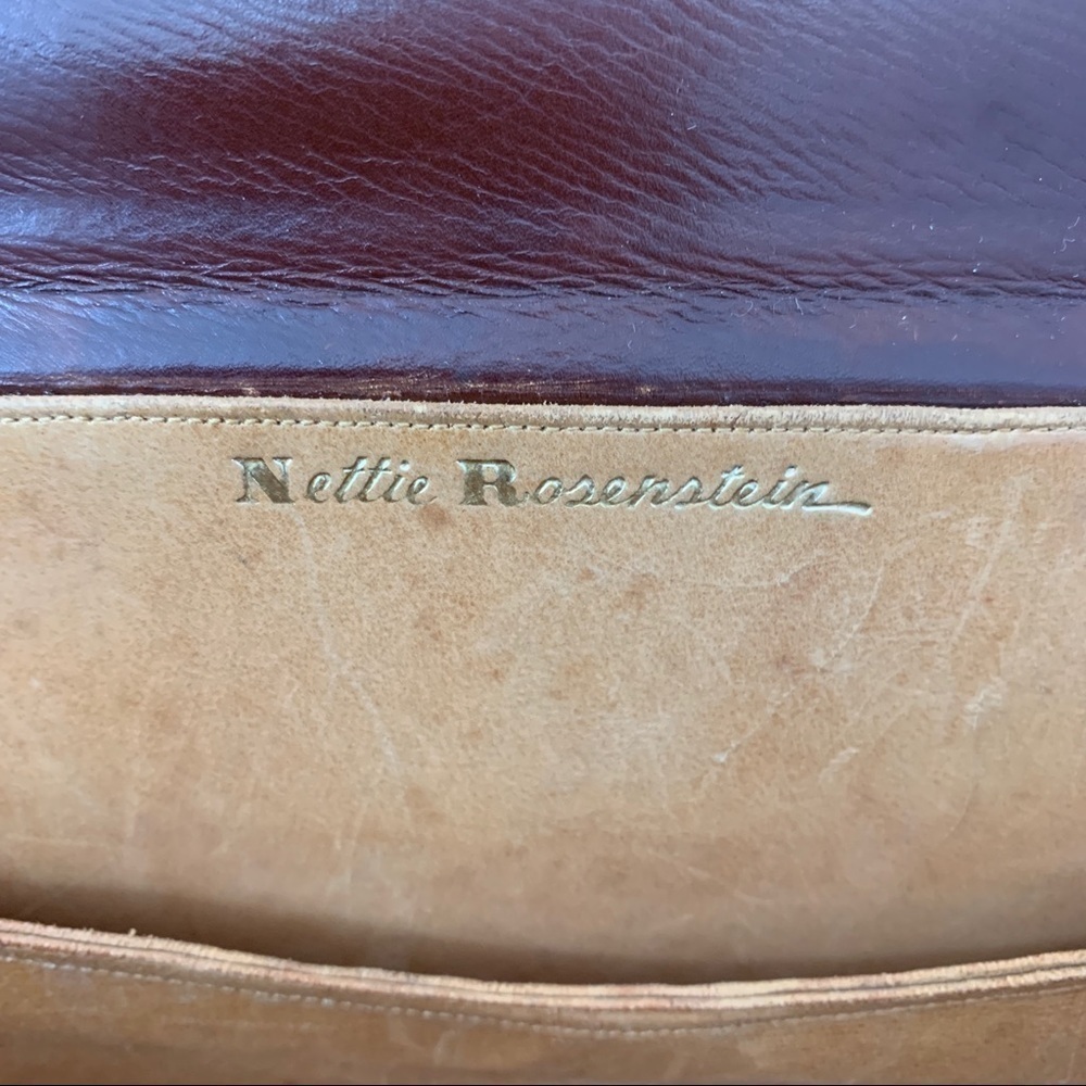 Nettie Rosenstein | Crocodile Vintage Structured Box Style Double Top Handle Bag - Picture 12 of 17